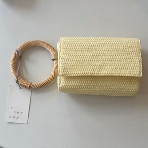NWT - A New Day Light Yellow Woven Wristlet